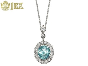 Paraiba Tourmaline K18WGパライバトルマリン ダイヤモンドペンダント NO.61941-B