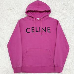 1 jpy ~ [ popular design ] Celine CELINE Parker sweatshirt pull over Logo top Sprint pink f-ti- hood 