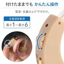 送料無料！集音器 高齢者 目立たない 両耳対応 集音機 耳穴型 電池式 収音器 小型集音器 コンパクト プレゼント 敬老の日_画像4