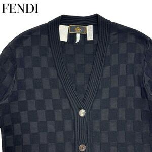 FENDI Fendi cardigan feather weave tops Western-style clothes men's lady's black 