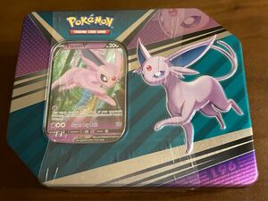 海外ポケモン　Vヒーローズ 缶　エーフィ　プロモカード・ブースターパック等セット　　新品未開封シュリンク付き