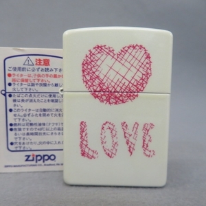 C231★ZIPPO ジッポー 1999年 LOVE ホワイト　未使用 5/6★A