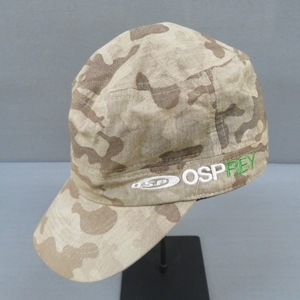 D412★OSPREY/オスプレイ カモ柄 キャップ サイズF 薄茶★A