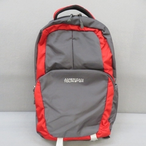 H451★AMERIKAN TOURISTER/アメリカンツーリスター デイパック　グレー×赤★A