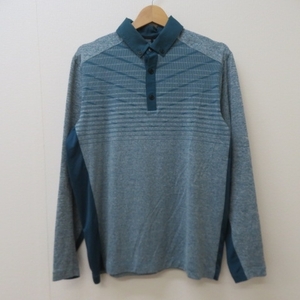 W141★NIKE/ナイキゴルフ 長袖ポロシャツ メンズ XL 青緑★A