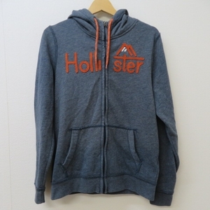 VA21★HOLLISTER/ホリスター　裏起毛　フルジップジャケット フード付き メンズS　青系★A