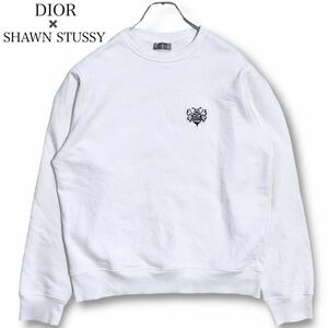 DIOR × SHAWN STUSSY ディオール ショーン ステューシー Bee スウェットシャツ トレーナー トップス イタリア製 蜂 刺繍ロゴ ホワイト