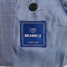 BEAMS F ビームスエフ スーツ セットアップ グレンチェック ウール 3B 紳士服 サイドベンツ 背抜き ジャケット パンツ グレー Mサイズ_画像4