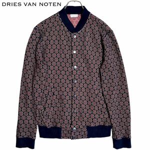 【15AW】 DRIES VAN NOTEN ドリスヴァンノッテン ブルゾン ジャケット カーディガン アウター スナップボタン 春秋 紋章 総柄 Mサイズ