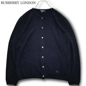 BURBERRY LONDON バーバリーロンドン カシミヤ カーディガン ノーカラー 羽織り ニット セーター 長袖 ブラック