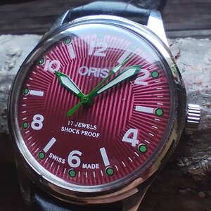 ●希少！●オリス■ORIS 手巻き機械式1980年代ヴィンテージメンズ腕時計アンティーク即納　男性人気ブランド0505b