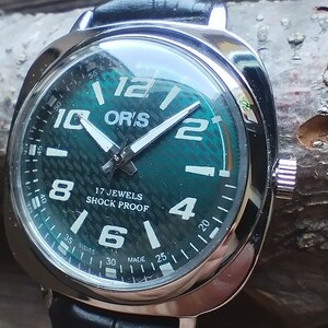 ●希少！●オリス■ORIS 手巻き機械式1980年代ヴィンテージメンズ腕時計アンティーク即納　男性人気ブランド0505g