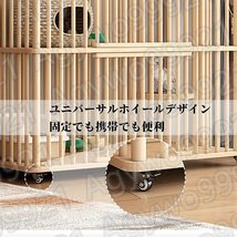 木製 猫用ケージ 二層キャットケージ 室内用 ねこケージ 大型 組み立てが簡単 多段 広い空間 キャスター付き 猫のゲージ (単層A)_画像5