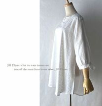 新品【送料185円】伸縮◎NATURAL COTTON*レース刺繍*リボンモチーフdesign*プルオーバー* チュニック*ワンピース3843.オフホワイト_画像7