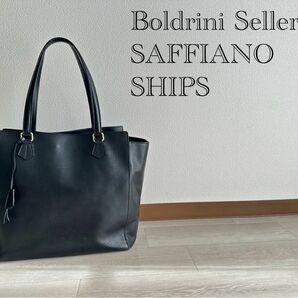 Boldrini Selleria SAFFIANO シップス　SHIPS トートバッグ ブラック レザー