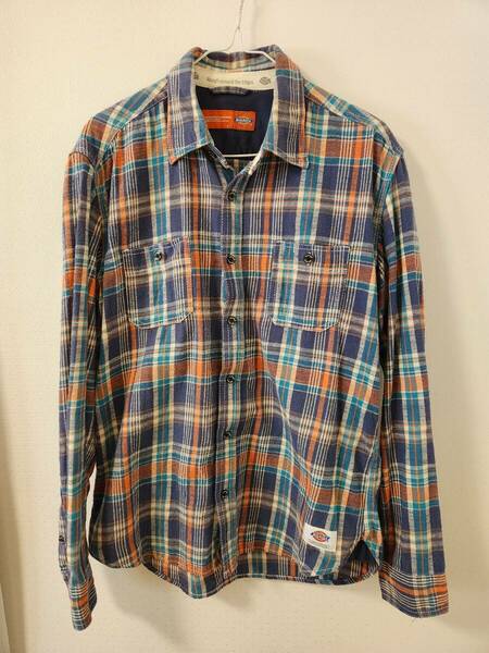 Dickies　ディッキーズ　ネルシャツ　3470-8403　ブルー系　L　中古品