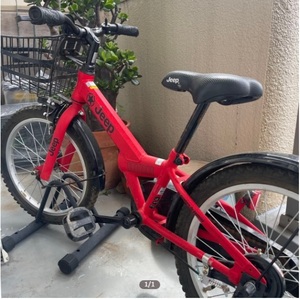 USED for children bicycle 18 -inch JEEP red 