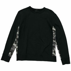 参考定価17,600円 junhashimoto ジュンハシモト SIDE CAMO SWEAT ブラック メンズ サイズ3 Mサイズ相当 日本製