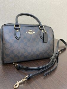 1 jpy ~![ beautiful goods ]COACH Coach handbag 2way shoulder bag signature Brown 