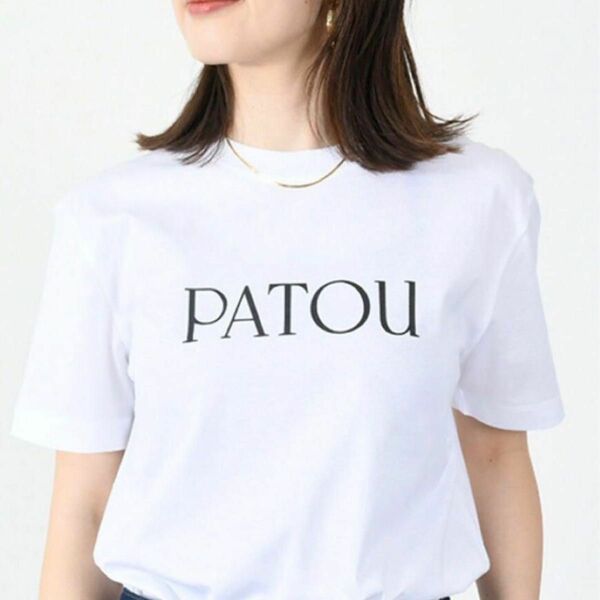 【未使用品】PATOU ロゴTシャツ　半袖　ホワイト　パトゥ　　Sサイズ　夏服　綿100% コットン