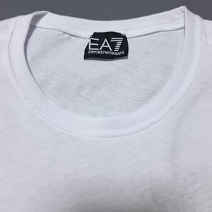 [新品] EA7 / EMPORIO ARMANI ビッグ刺繍ロゴ入り【メンズ・ジャージ半袖Tシャツ】◆2023年春夏モデル サイズ：S(46相当) ◆色：白の画像5