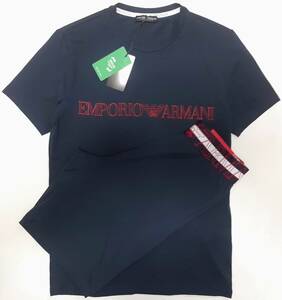 [新品] EMPORIO ARMANI / UNDERWEAR　Tシャツ＆ハーフパンツの【パジャマ＆部屋着】◆2023年春夏モデル　サイズ：Ｓ(44～46相当)　◆色：紺