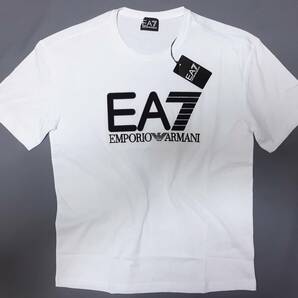 [新品] EA7 / EMPORIO ARMANI ビッグ刺繍ロゴ入り【メンズ・ジャージ半袖Tシャツ】◆2023年春夏モデル サイズ：S(46相当) ◆色：白の画像1