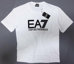 [新品] EA7 / EMPORIO ARMANI　ビッグ刺繍ロゴ入り【メンズ・ジャージ半袖Tシャツ】◆2023年春夏モデル　サイズ：S(46相当)　◆色：白