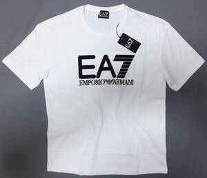 [新品] EA7 / EMPORIO ARMANI　ビッグ刺繍ロゴ入り【メンズ・ジャージ半袖Tシャツ】◆2023年春夏モデル　サイズ：XL(52相当)　◆色：白