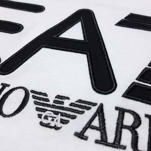 [新品] EA7 / EMPORIO ARMANI ビッグ刺繍ロゴ入り【メンズ・ジャージ半袖Tシャツ】◆2023年春夏モデル サイズ：S(46相当) ◆色：白の画像6