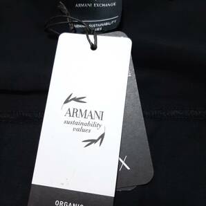 [新品] ARMANI EXCHANGE シャープロゴ入りとなる【メンズ・ジャージ半袖Tシャツ】◆2023年春夏モデル サイズ：M(48相当) ◆色：黒の画像9