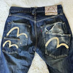  Evisu мульти- карман джинсы EVISU сделано в Японии Okayama товар красный уголок повреждение 