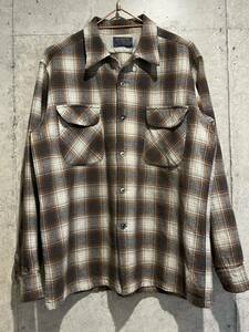70s PENDLETON ombre pattern wool shirt USA製