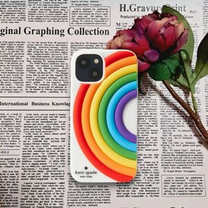 新品未使用 katespade ケイトスペード スマホケース iPhone14 KB625 マルチ レインボー