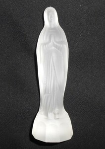 ガラス製 マリア像 高さ約11.8cm 聖母マリア マリア様 置物 オブジェ 磨りガラス フロストガラス