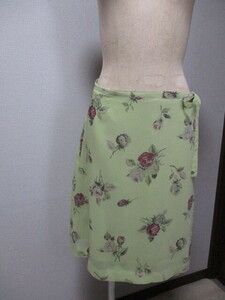 LEST ROSE light green . rose pattern * to coil ~ skirt 