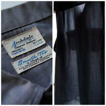 50's Archdale Open Collar Shirts size L VINTAGE 古着　青シャツ　ヴィンテージ　古着　シャツ 長袖シャツ USA_画像6