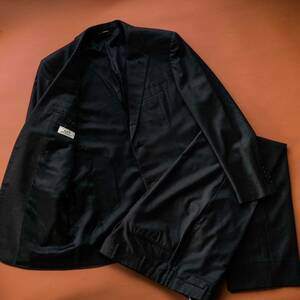 HERMES スーツ セットアップ 上下 定価50万 チャコールグレー フォーマル ストライプ 50 ジャケット スラックス ボトムス メンズ ビジネス