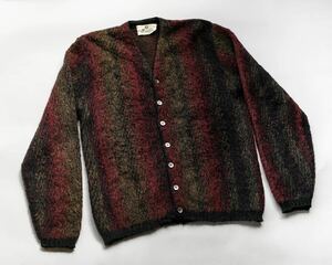 60'smo hair cardigan mohair vintage Vintage knitted card ko bar nNIRVANA van heusen 50s 60s 70s old clothes bell bell Gin 