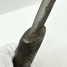 即決 アイヌ マキリ 短刀 石玉付き 全長31cm 刃渡り10.5cm 年代物_画像6