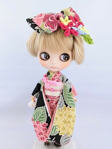  Blythe kimono *..... long-sleeved kimono set silk black 