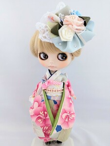  Blythe кимоно * натуральный шелк. блестящий кимоно с длинными рукавами 