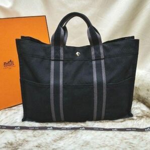 ★超美品★HERMES エルメス トートバッグ フールトゥMM ブラック キャンパス ハンドバッグ