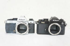 ① Nikon ニコン FM2 シルバー ブラック ボディ 一眼レフ フィルムカメラ 2点セット 7005136011