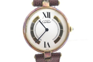 電池交換済 Cartier カルティエ マストタンク ヴェルメイユ 925刻印 ボーイズ 腕時計 稼働品 7005176011