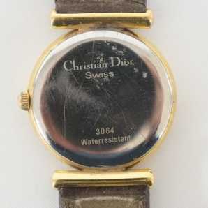 電池交換済 稼働品 Christian Dior クリスチャン ディオール 3064 ゴールド文字盤 レディース クォーツ 腕時計 3704233711の画像4