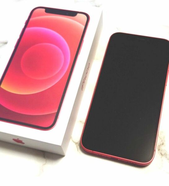 【美品】iPhone 12 mini PRODUCT RED 128GB SIMロック解除 初期化済み