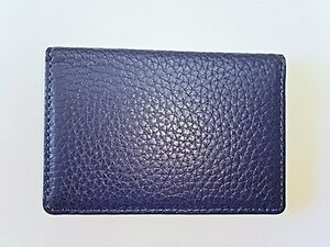  Italian leather ticket holder blue IY0164[ new goods unused tag attaching ] original leather 2 surface pass case cheap special price sale prompt decision . bargain!