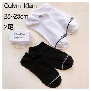 Calvin Klein カルバンクライン　レディース靴下　ソックス　黒　白 スニーカーソックス 靴下