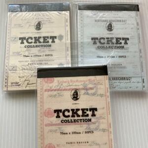 【80】メモ帳 ミニメモ 3種類 素材紙 チケット コラージュ 海外 デコ 装飾